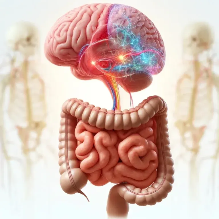 Illustration showing the connection between the brain and the gut